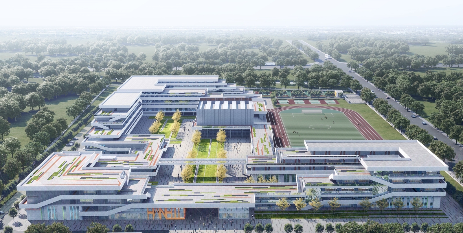学校建筑SU模型精品下载_SketchUp模型_知末网