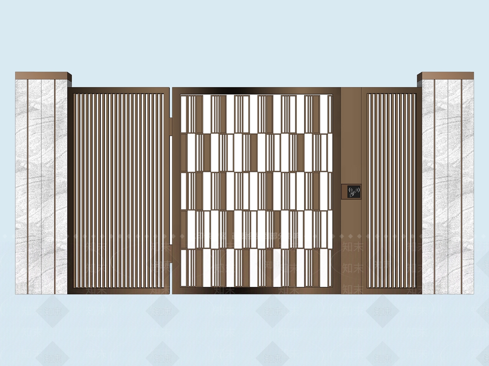 新中式庭院门SU模型下载【ID:1174930864】