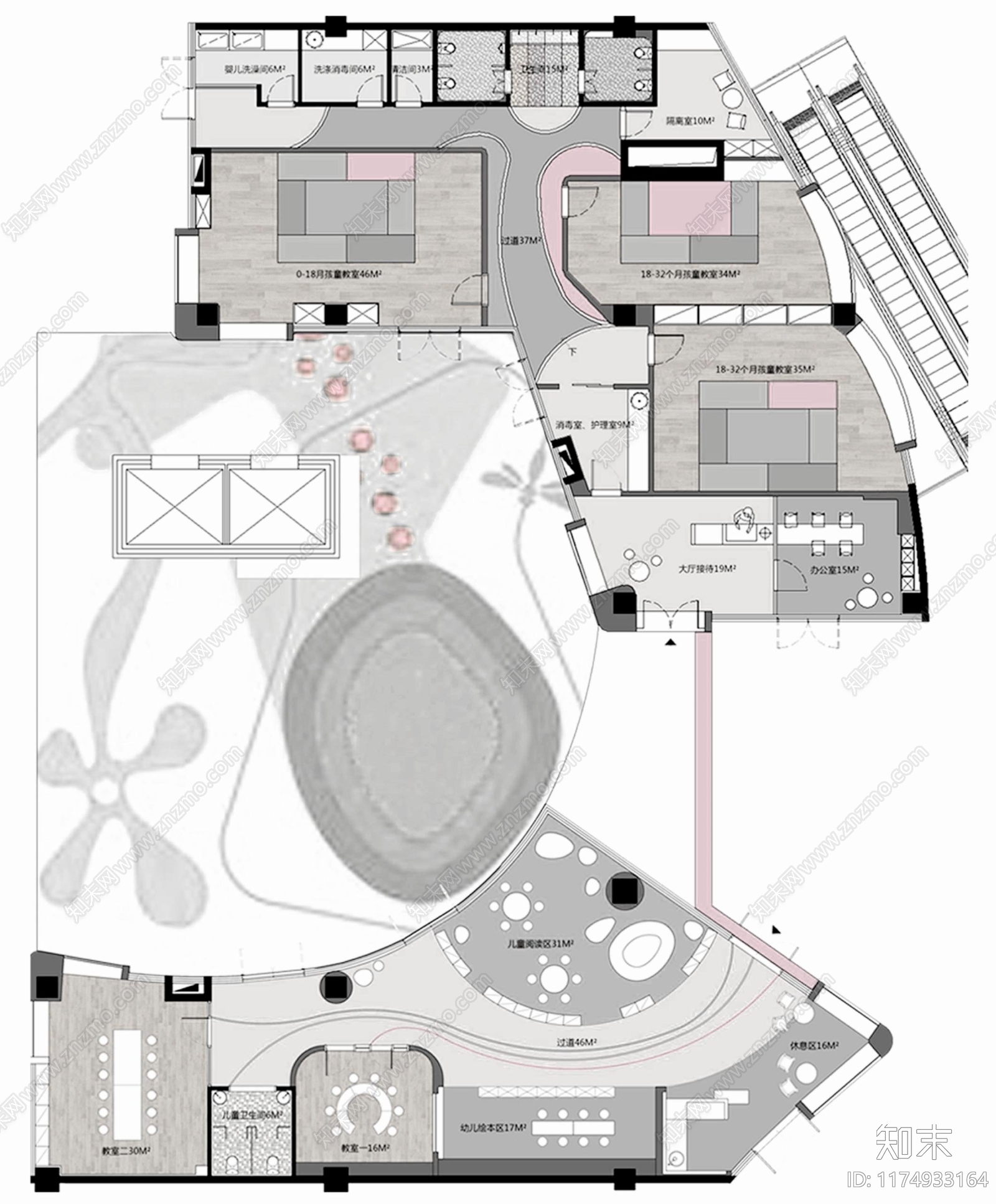 现代培训中心cad施工图下载【ID:1174933164】