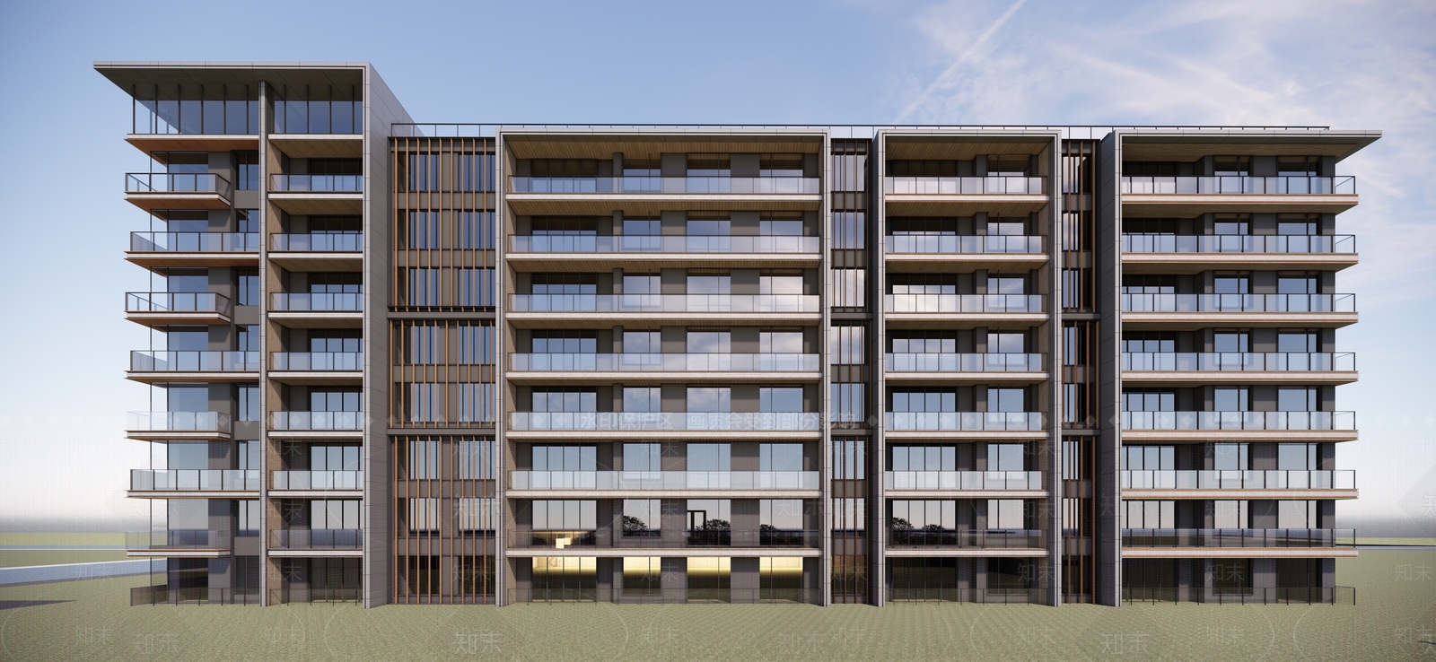现代多层住宅SU模型下载【ID:1174942968】