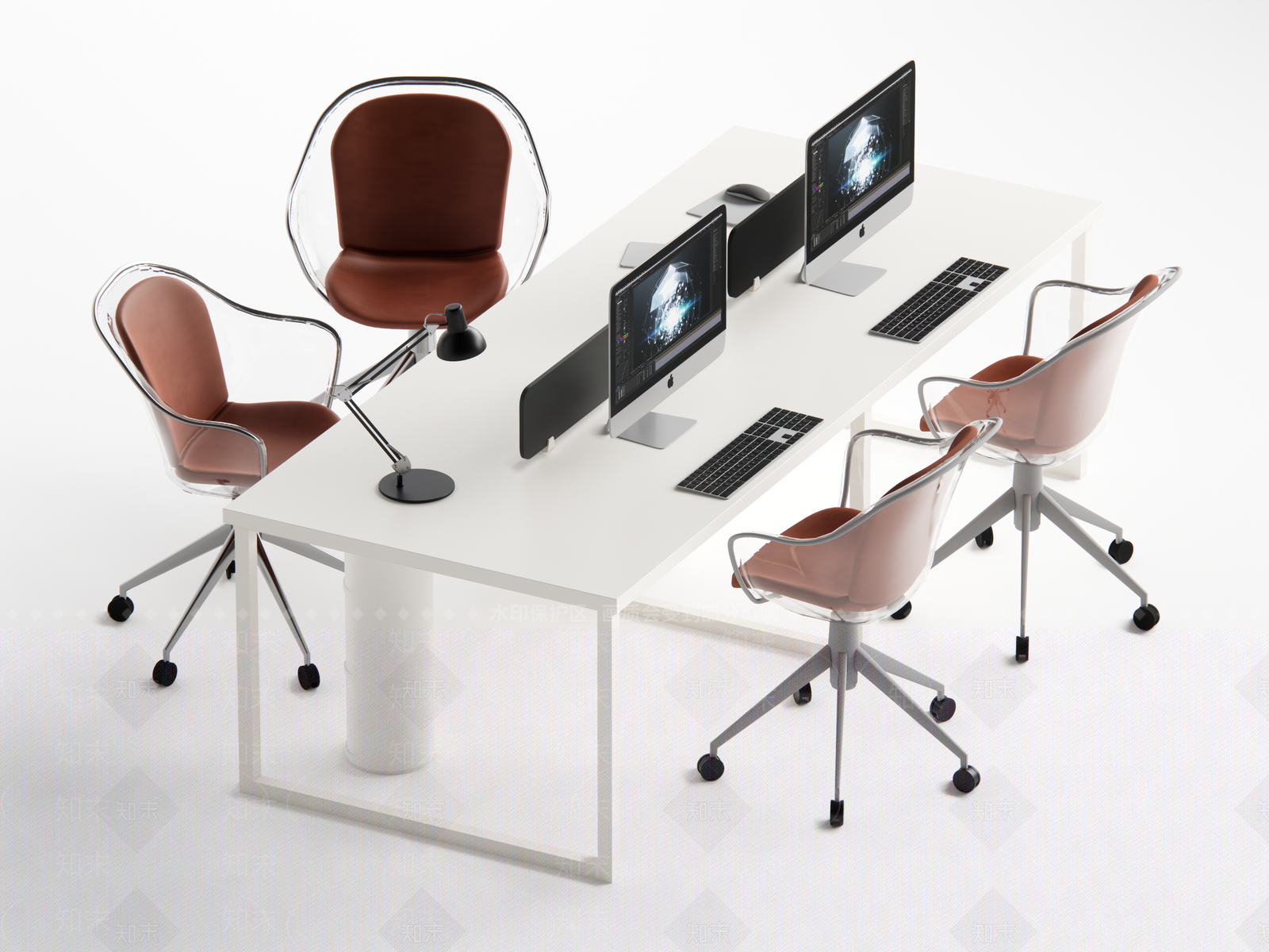 现代办公桌椅SU模型下载【ID:1174943559】