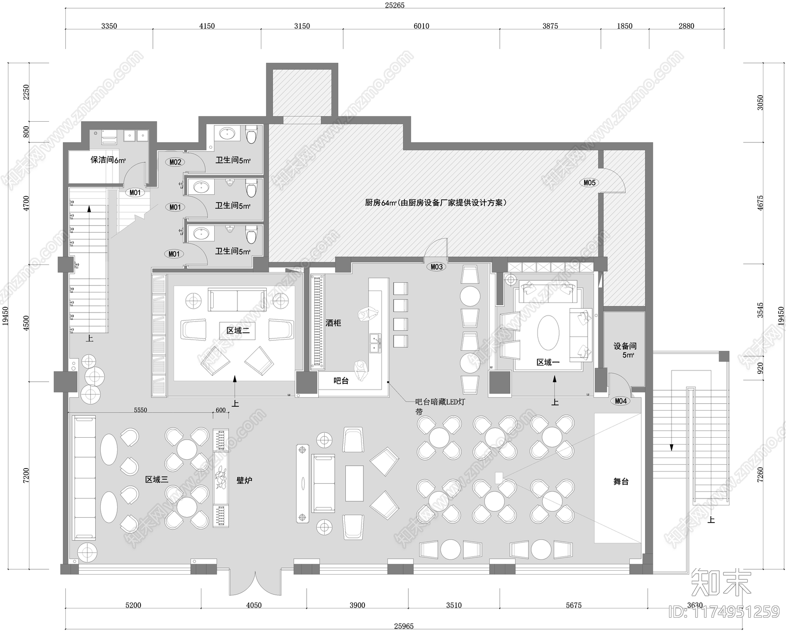 现代咖啡厅施工图下载【ID:1174951259】
