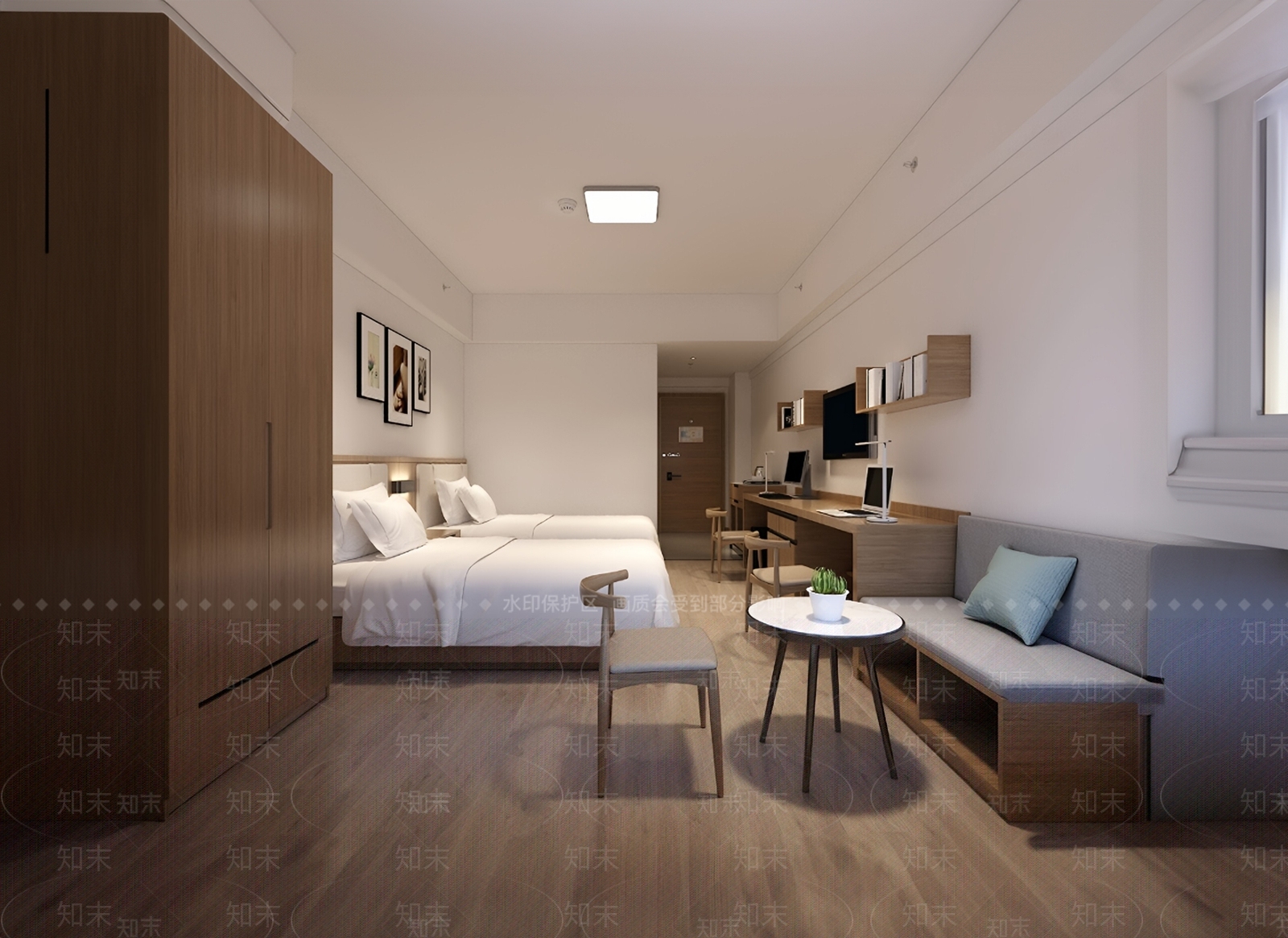 现代宿舍SU模型下载【ID:1174953603】