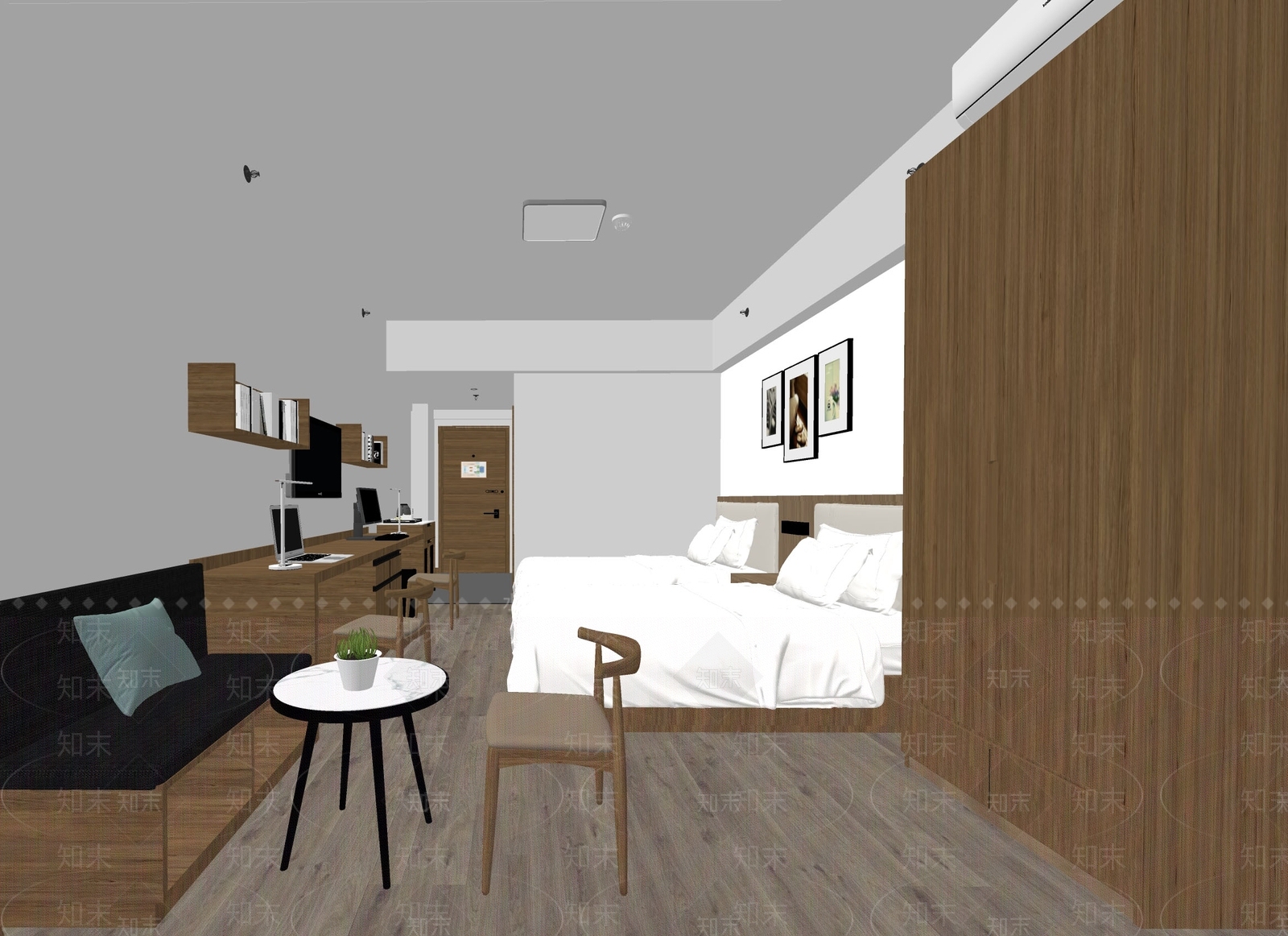现代宿舍SU模型下载【ID:1174953603】