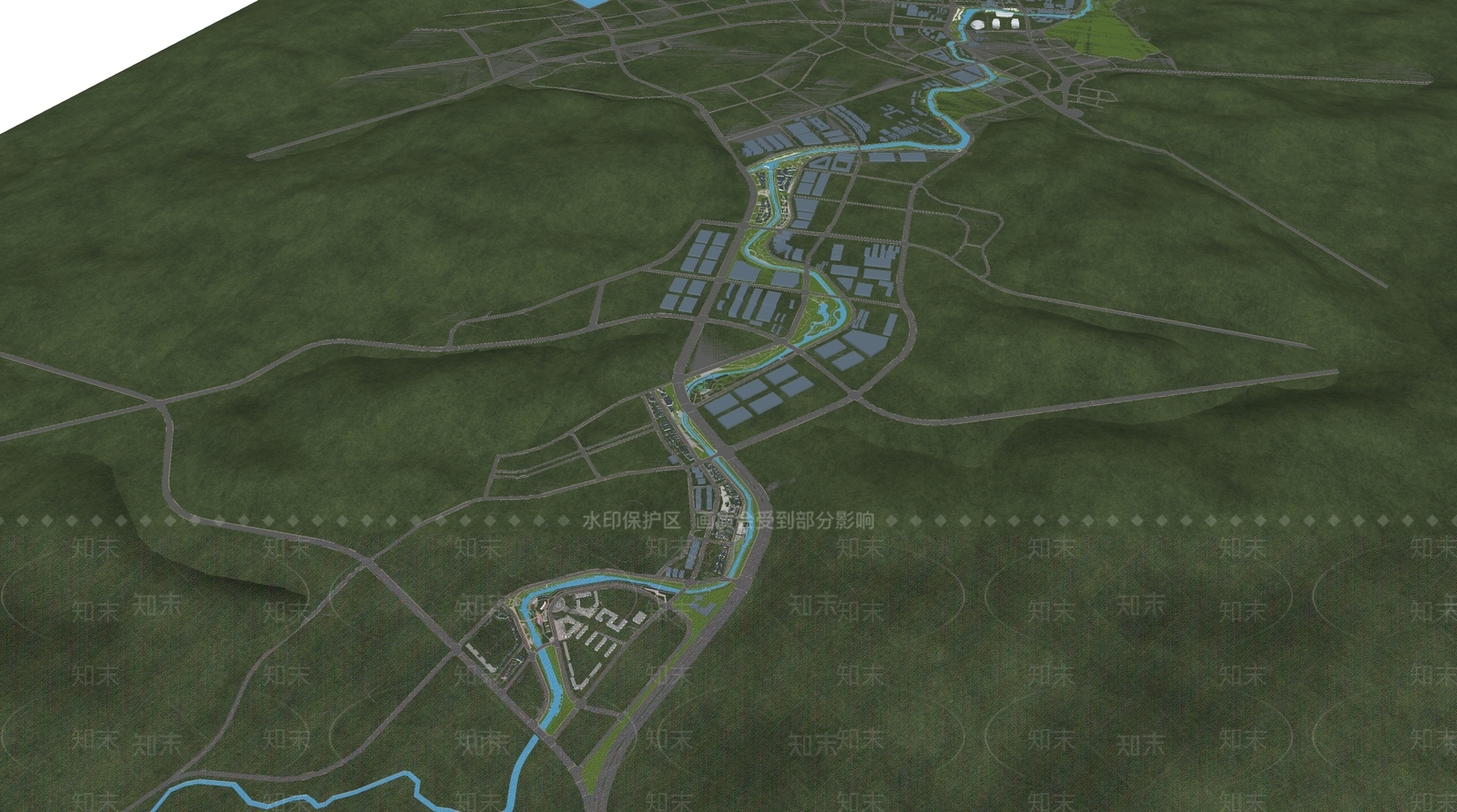 现代鸟瞰规划SU模型下载【ID:1174954543】