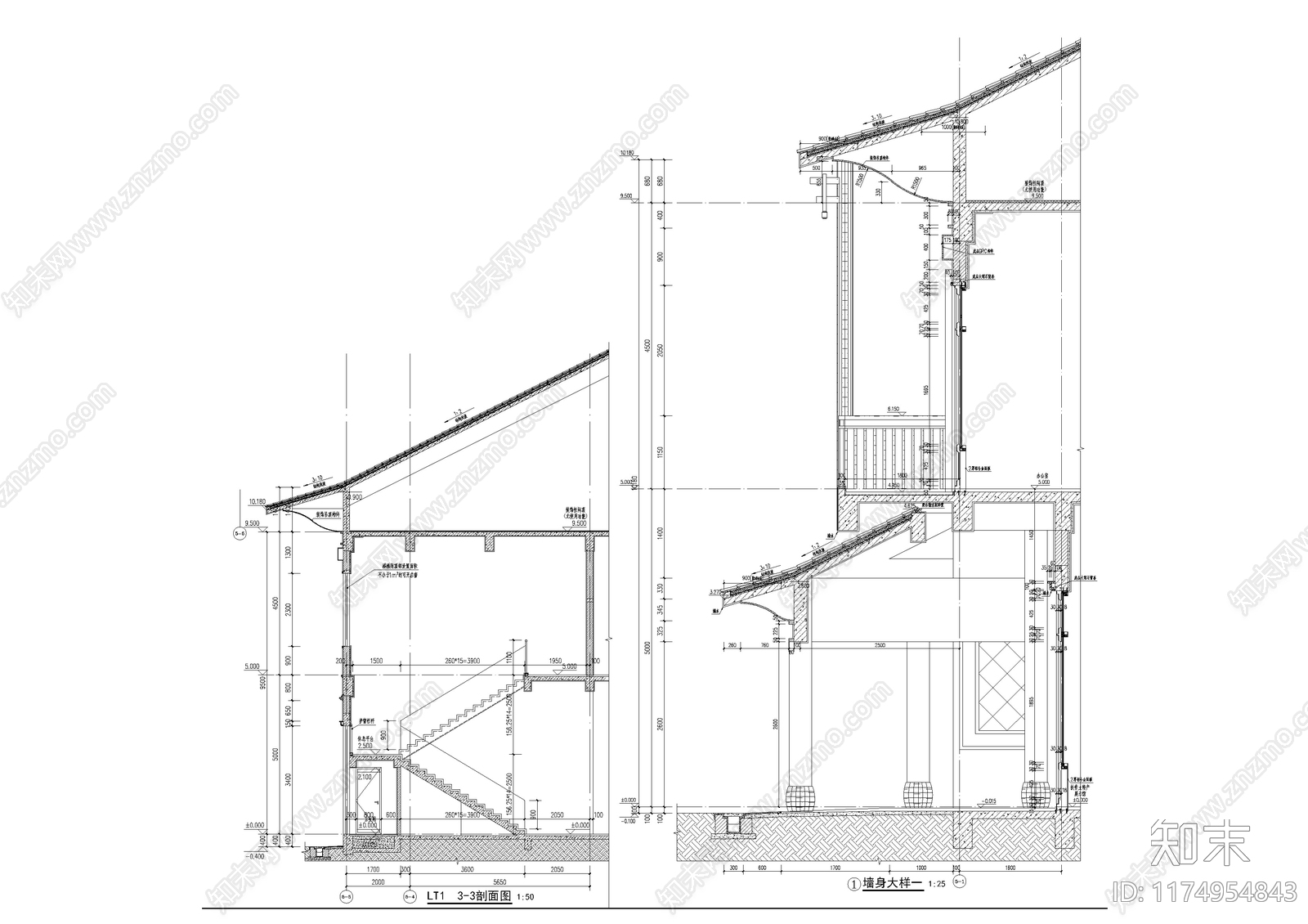 新中式中式建筑工程节点cad施工图下载【ID:1174954843】