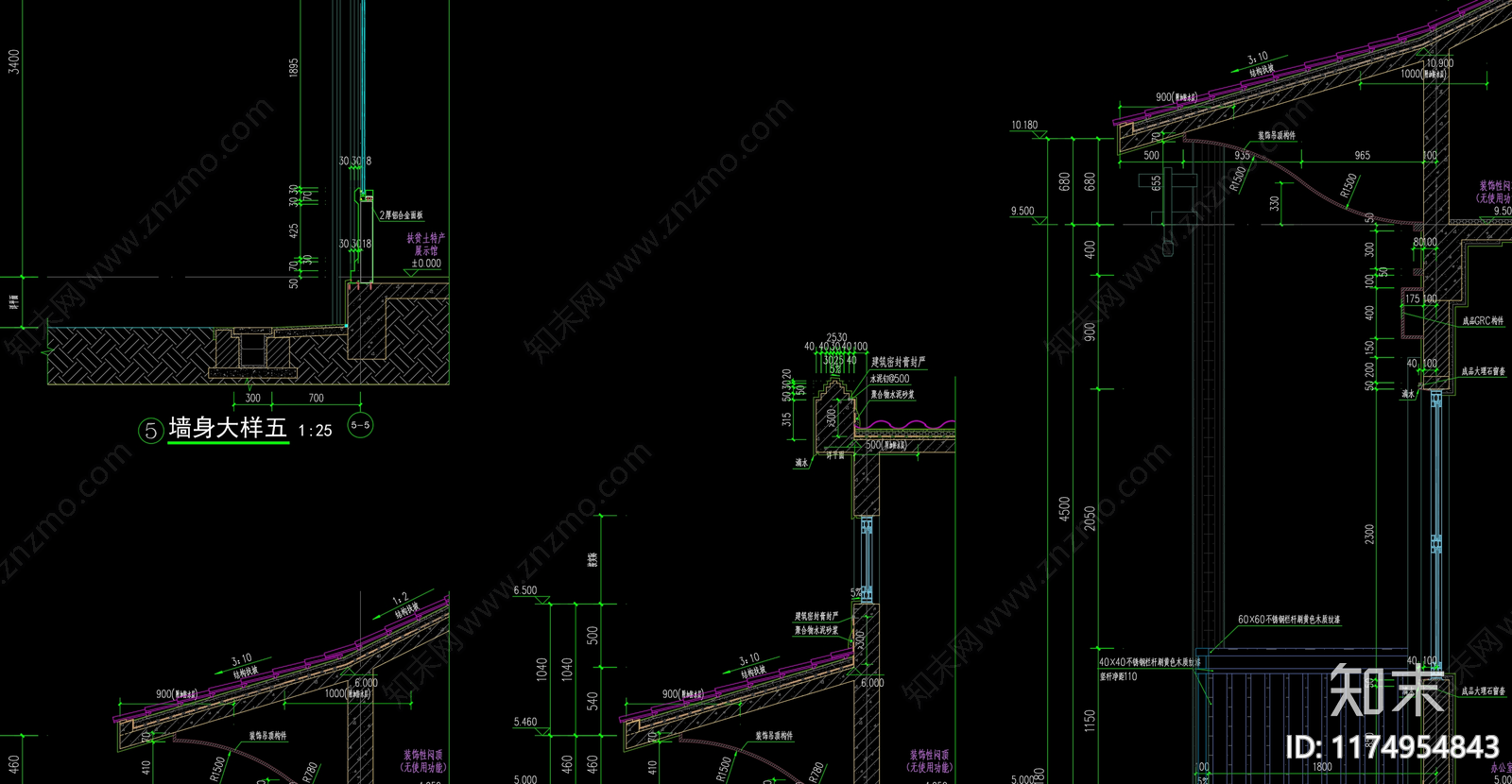 新中式中式建筑工程节点cad施工图下载【ID:1174954843】