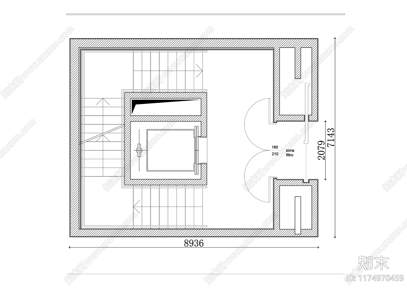 现代电梯厅施工图下载【ID:1174970459】