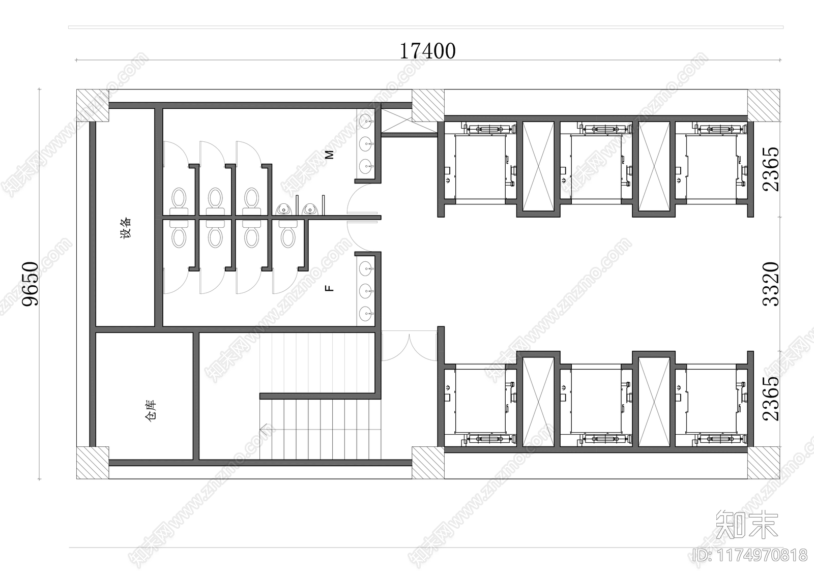 现代电梯厅施工图下载【ID:1174970818】
