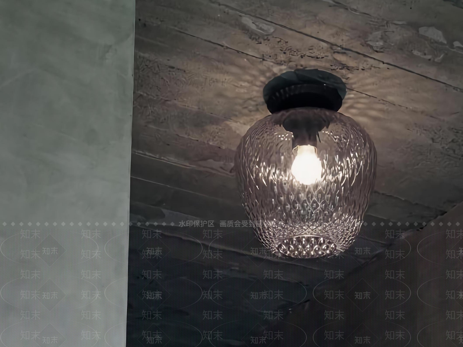 现代侘寂吸顶灯SU模型下载【ID:1174975125】