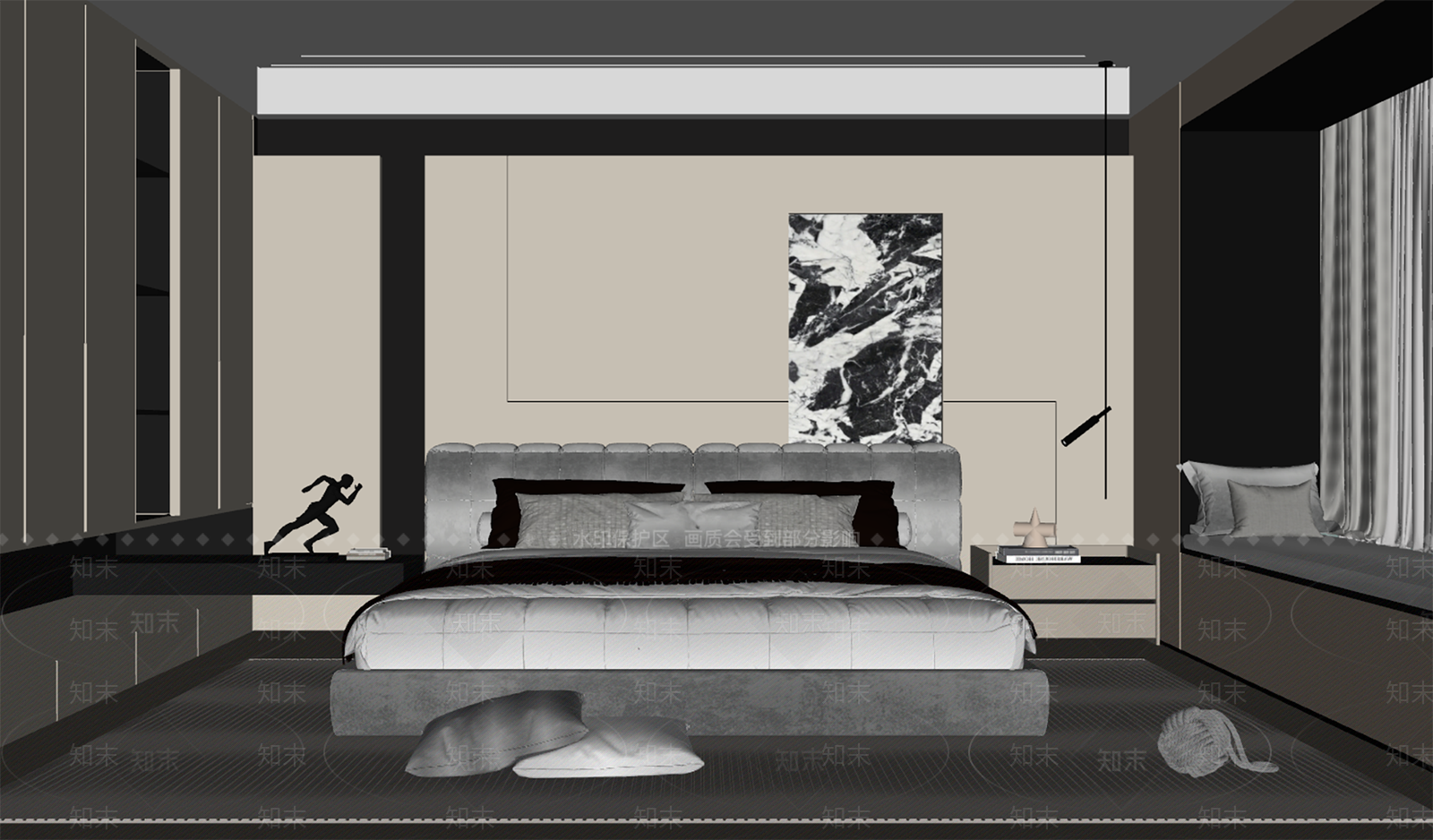 黑白抽象挂画挂画SU模型下载【ID:1227433627】