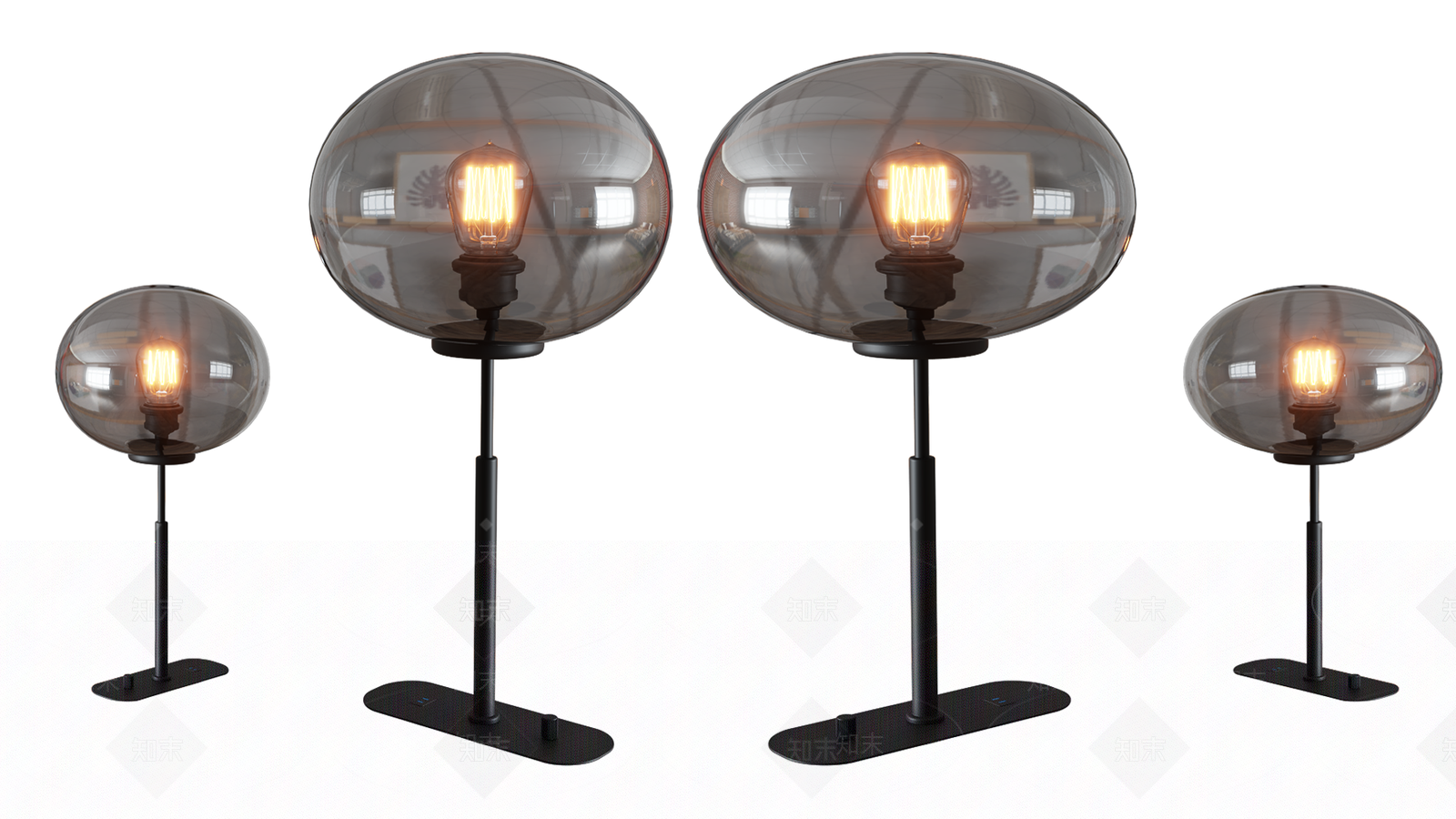 欧式美式台灯SU模型下载【ID:1174978720】