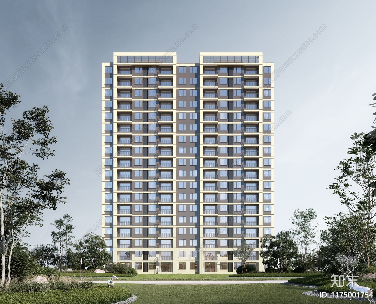 现代住宅楼建筑施工图下载【ID:1175001754】
