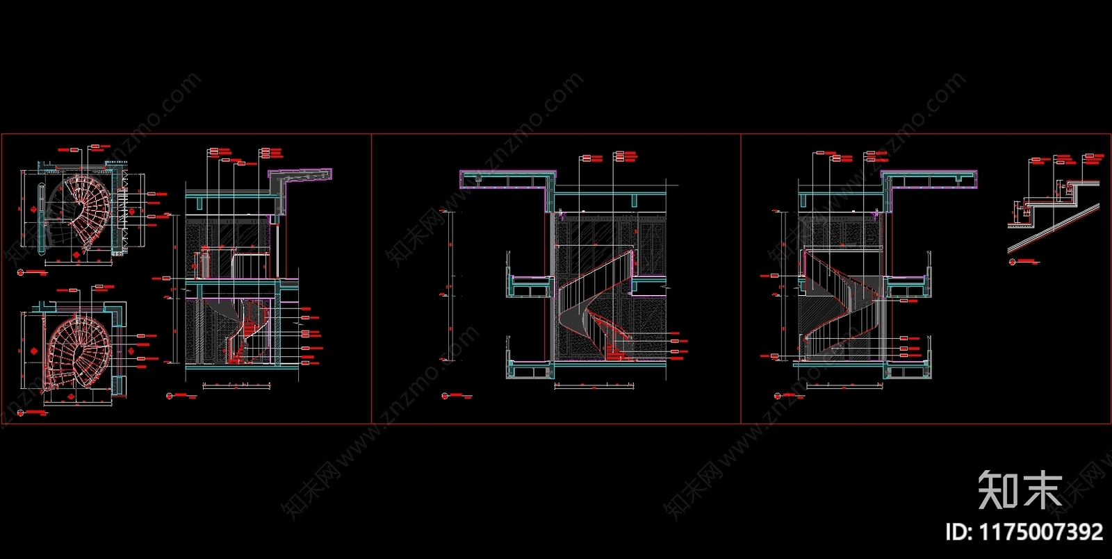 现代楼梯节点cad施工图下载【ID:1175007392】