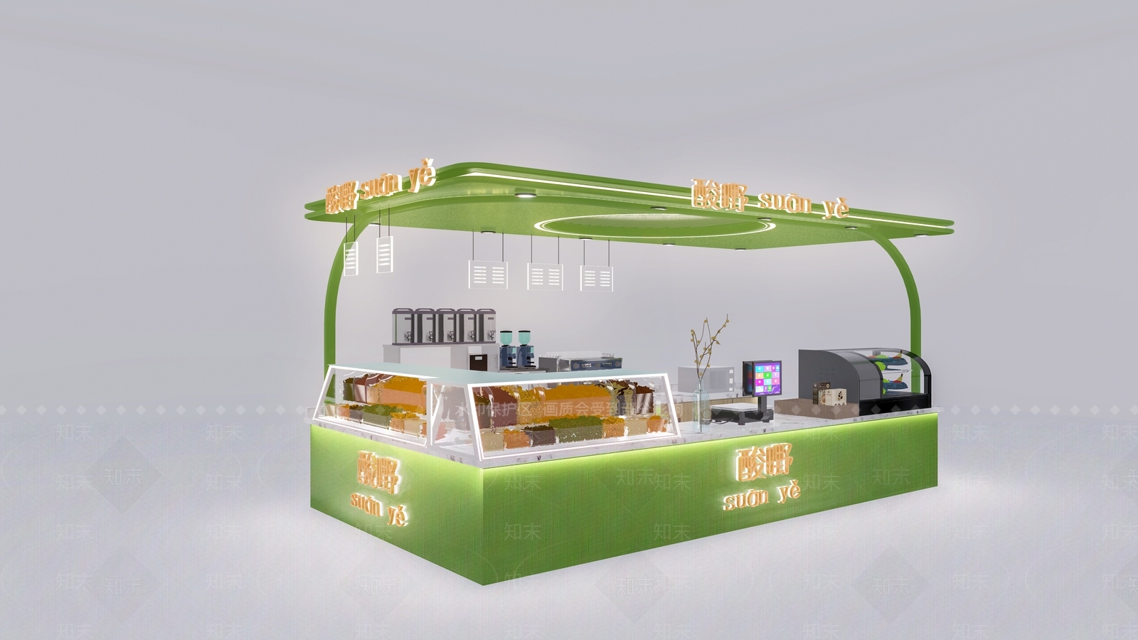 现代小吃快餐店SU模型下载【ID:1175011583】