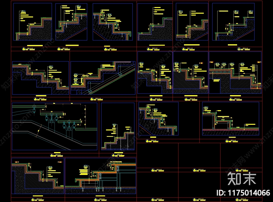 现代楼梯节点cad施工图下载【ID:1175014066】