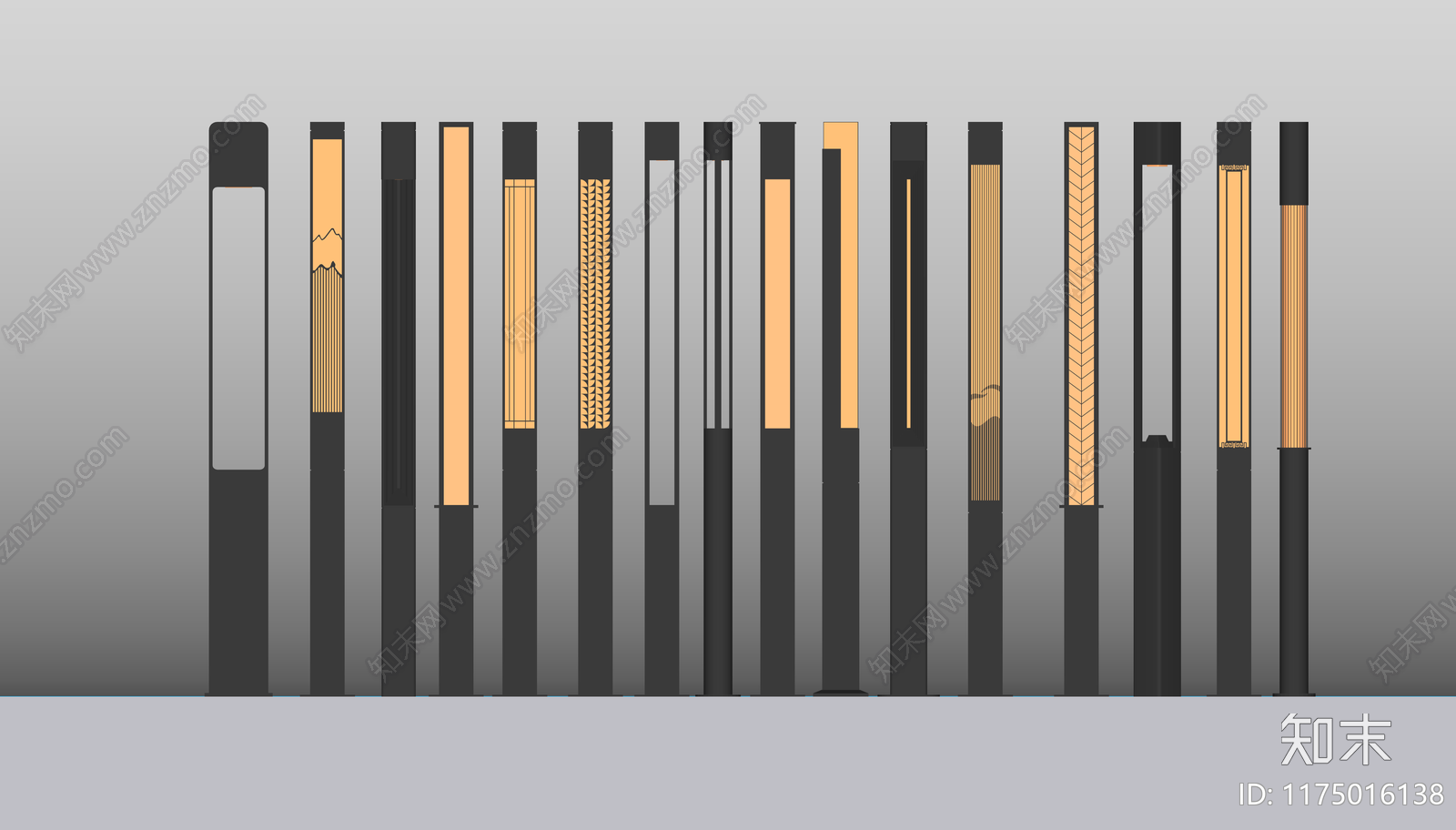 现代极简路灯SU模型下载【ID:1175016138】