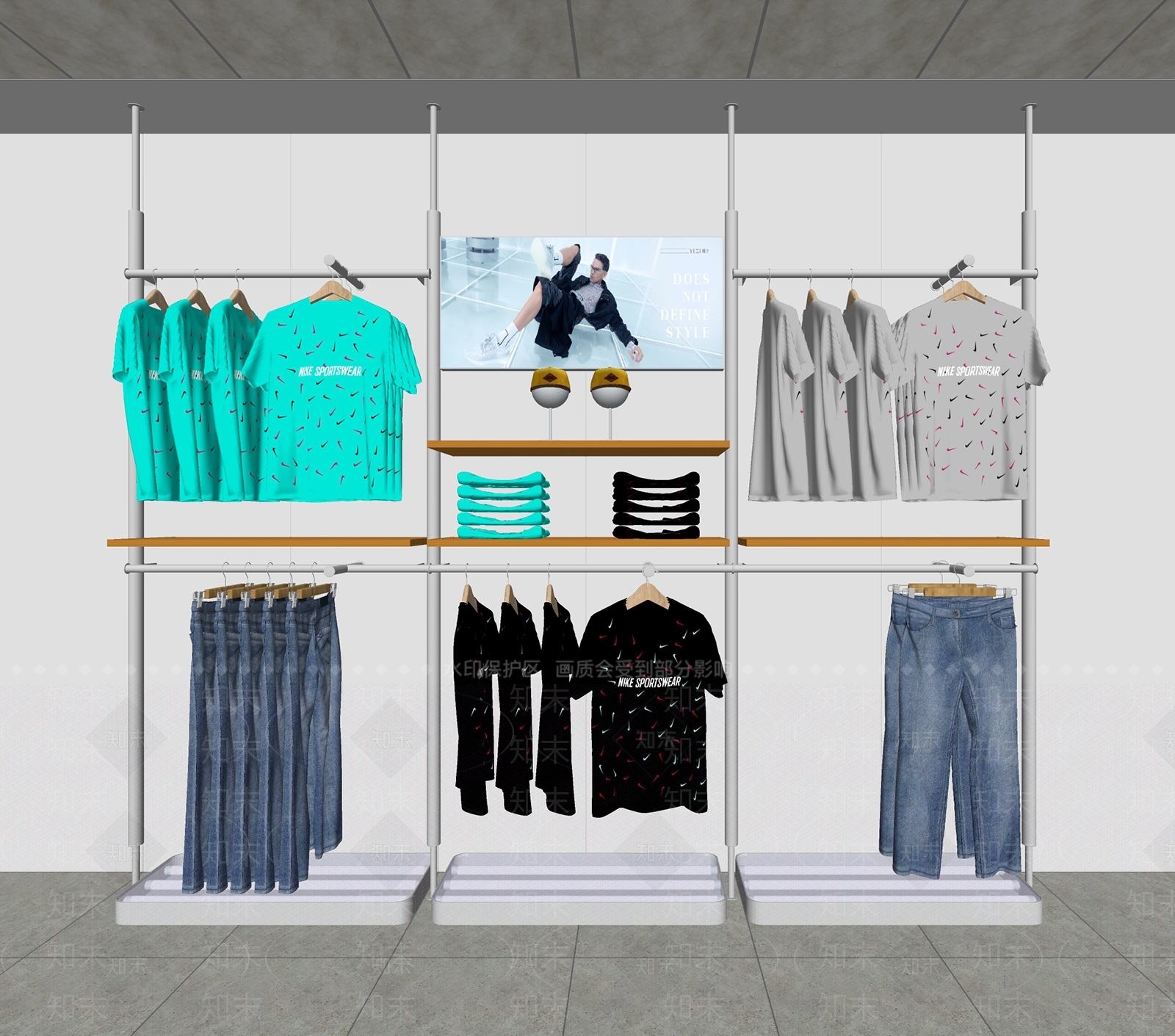 现代服装店SU模型下载【ID:1175016605】