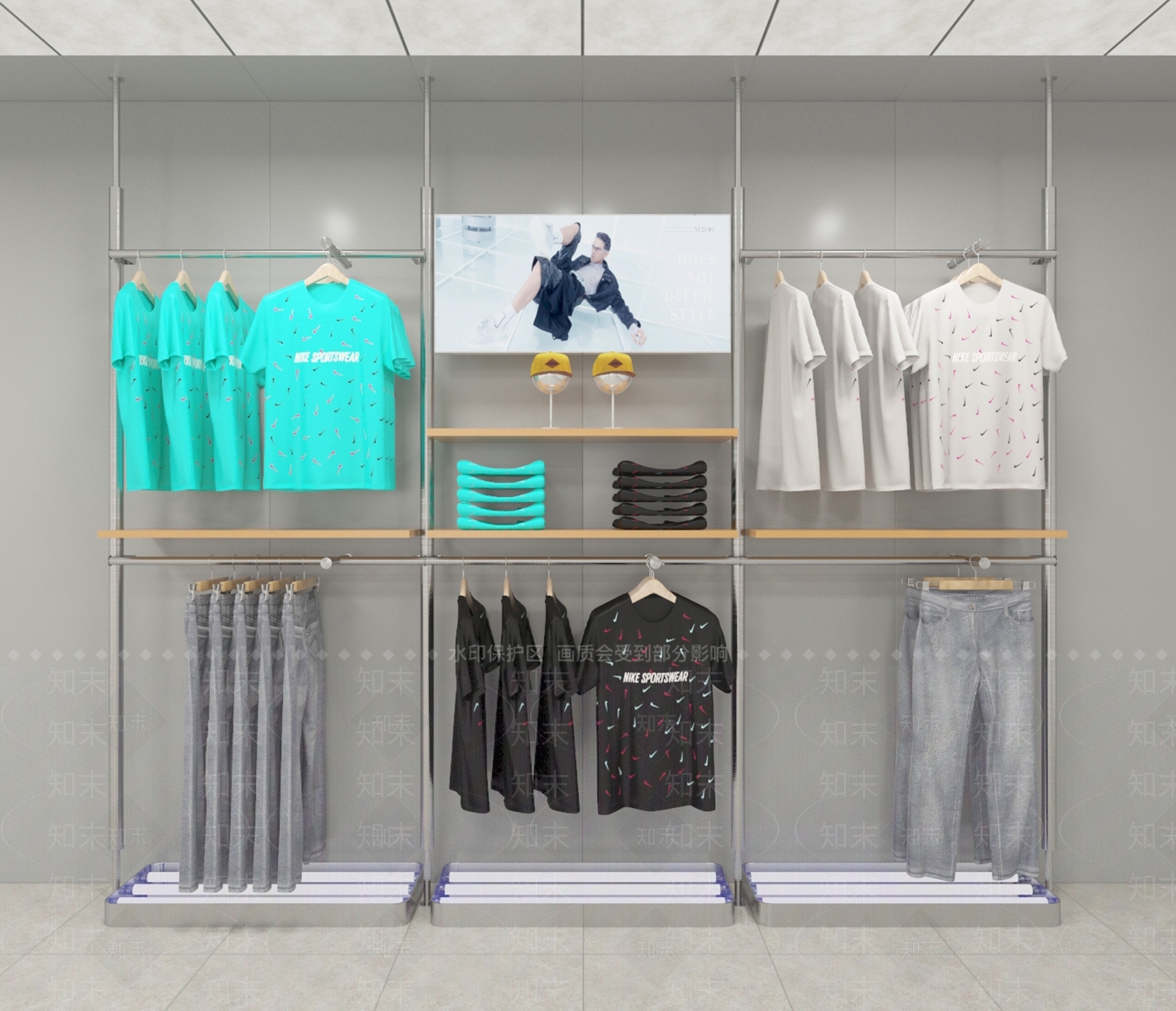 现代服装店SU模型下载【ID:1175016605】