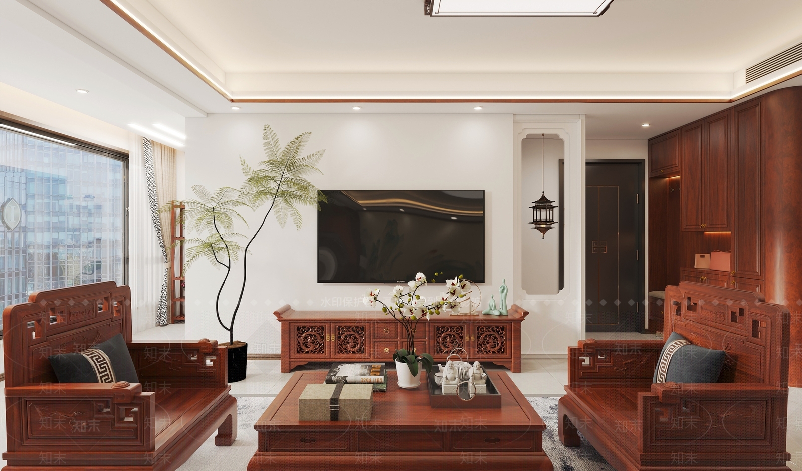 中式玄关3D模型下载【ID:1214800031】