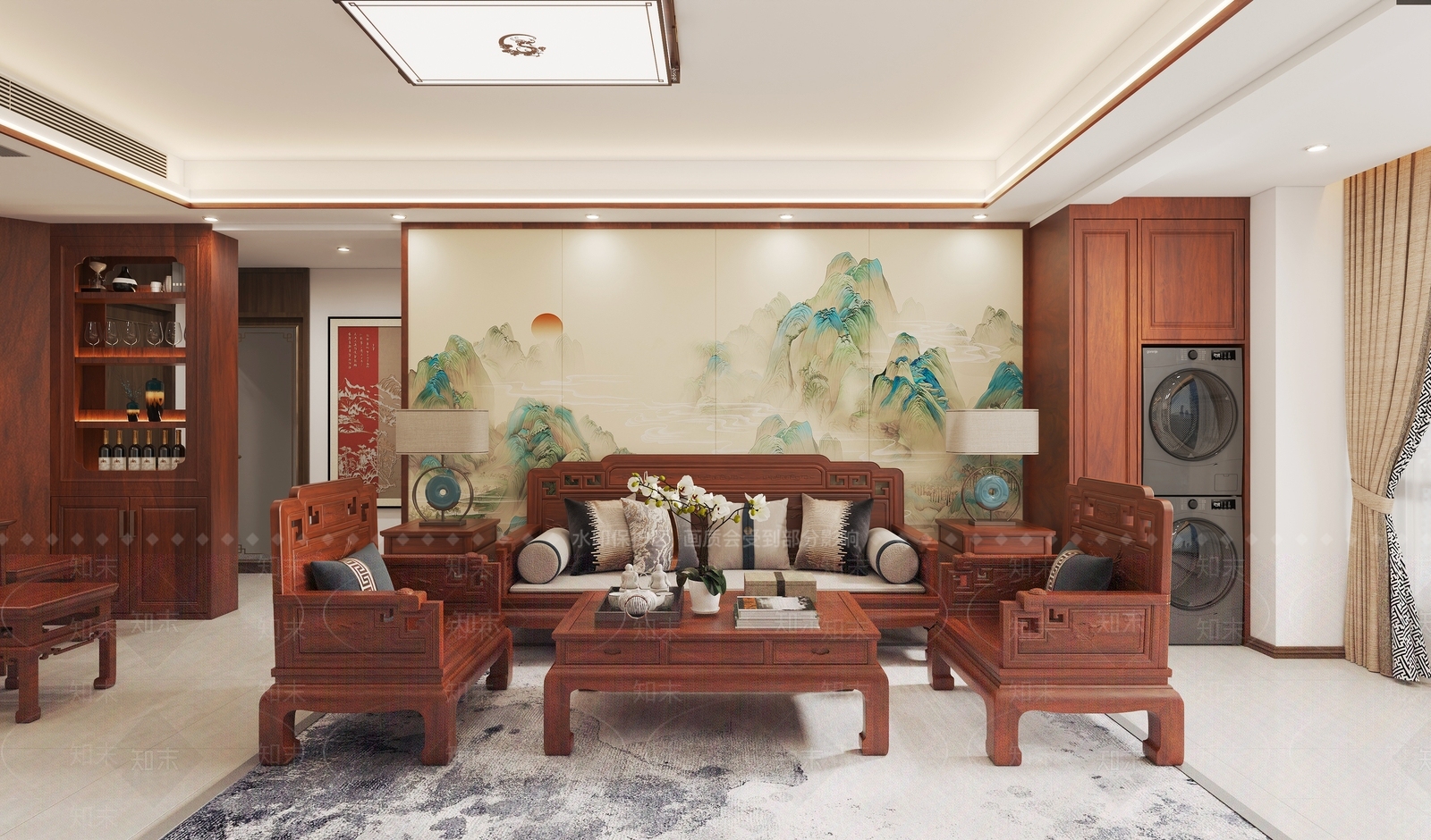 中式玄关3D模型下载【ID:1214800031】