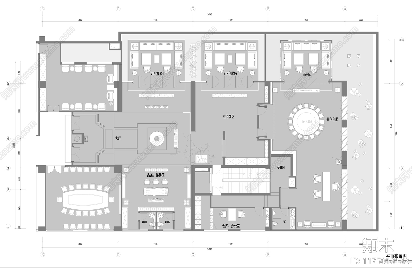 现代会所cad施工图下载【ID:1175018132】