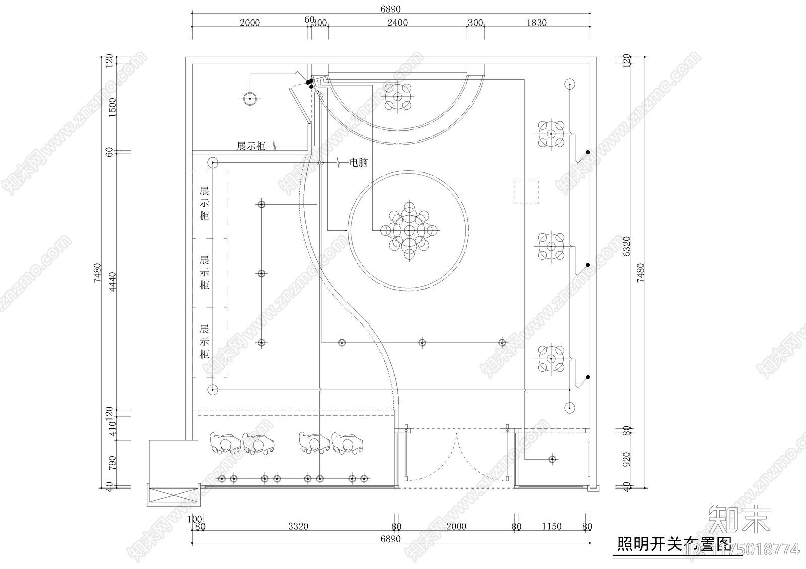 现代婚纱店cad施工图下载【ID:1175018774】