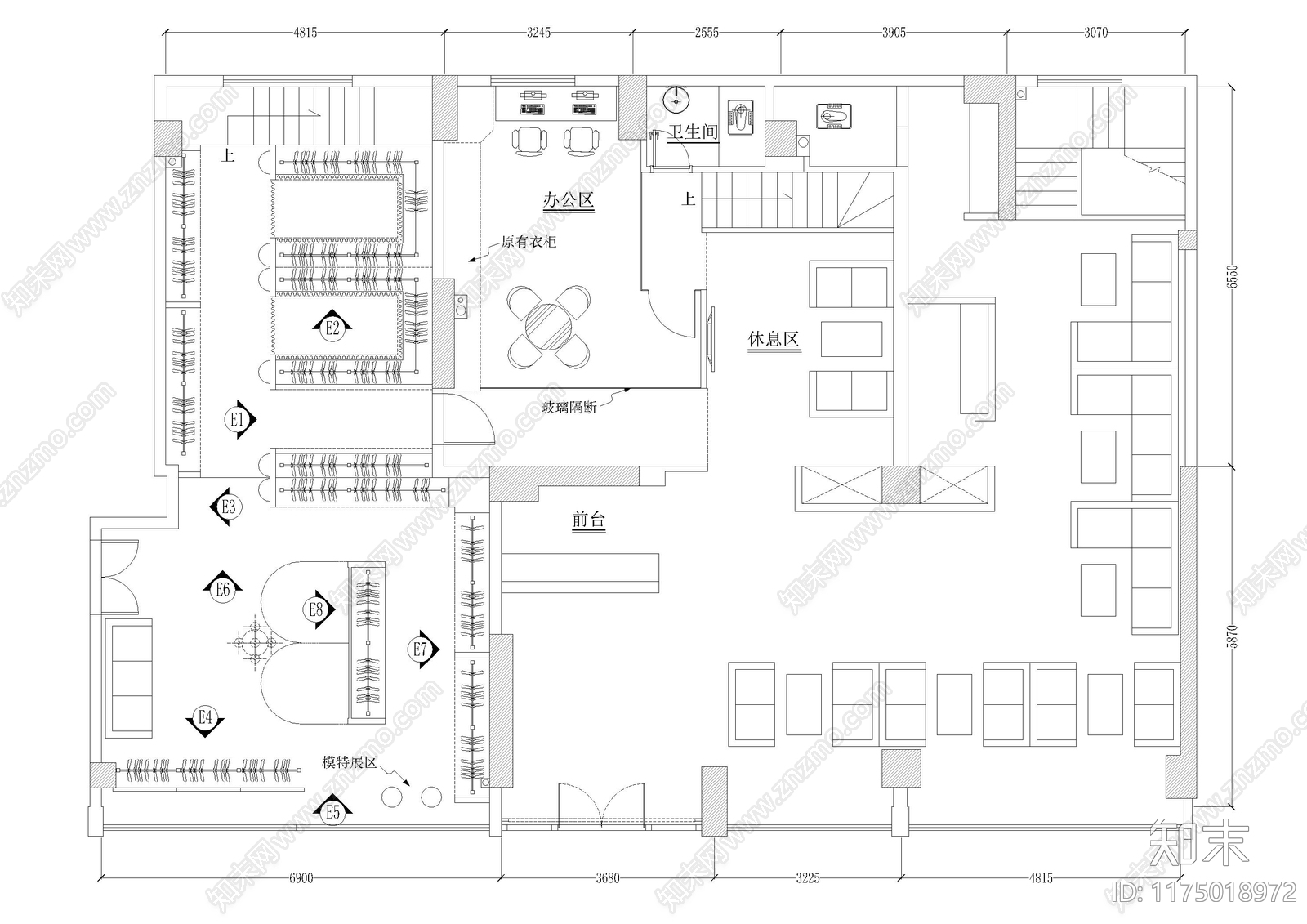 现代婚纱店cad施工图下载【ID:1175018972】