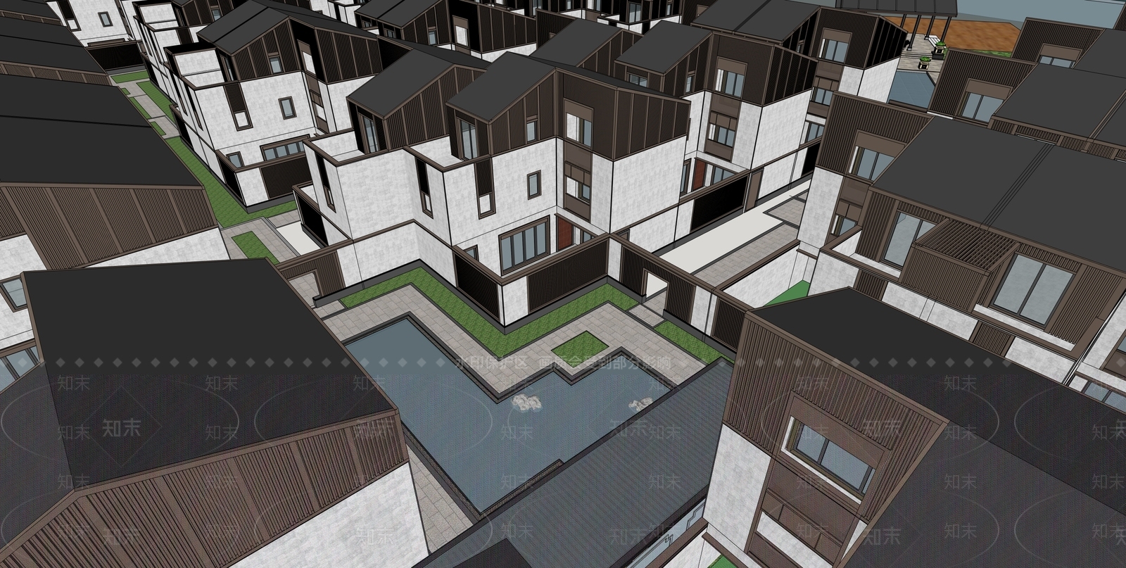 新中式多层住宅SU模型下载【ID:1175019622】