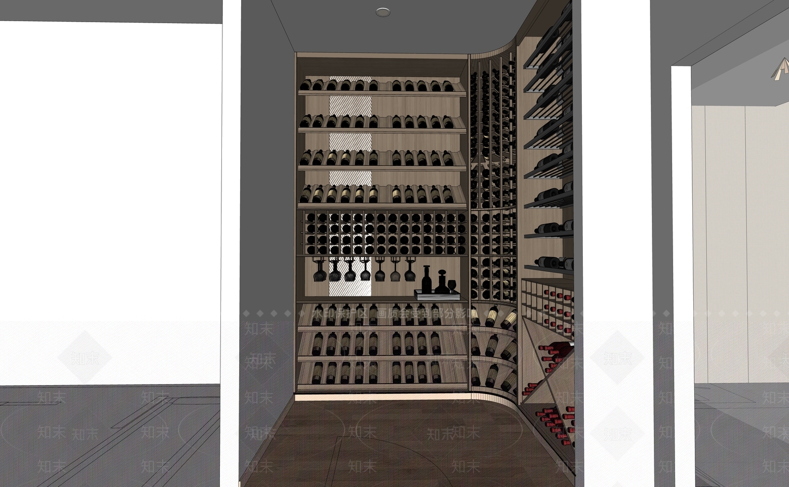 现代酒窖SU模型下载【ID:1175021429】