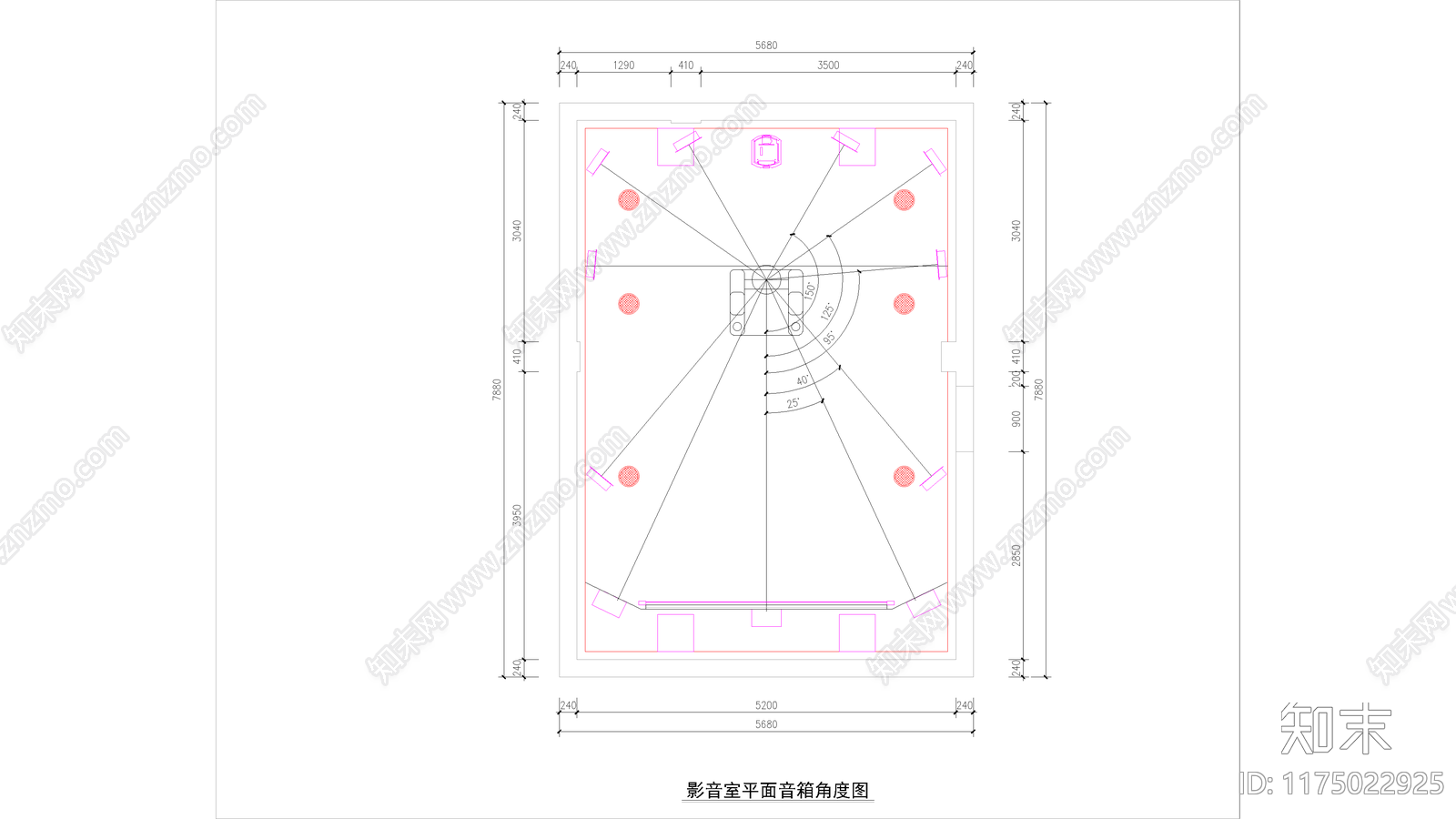 现代影音室施工图下载【ID:1175022925】