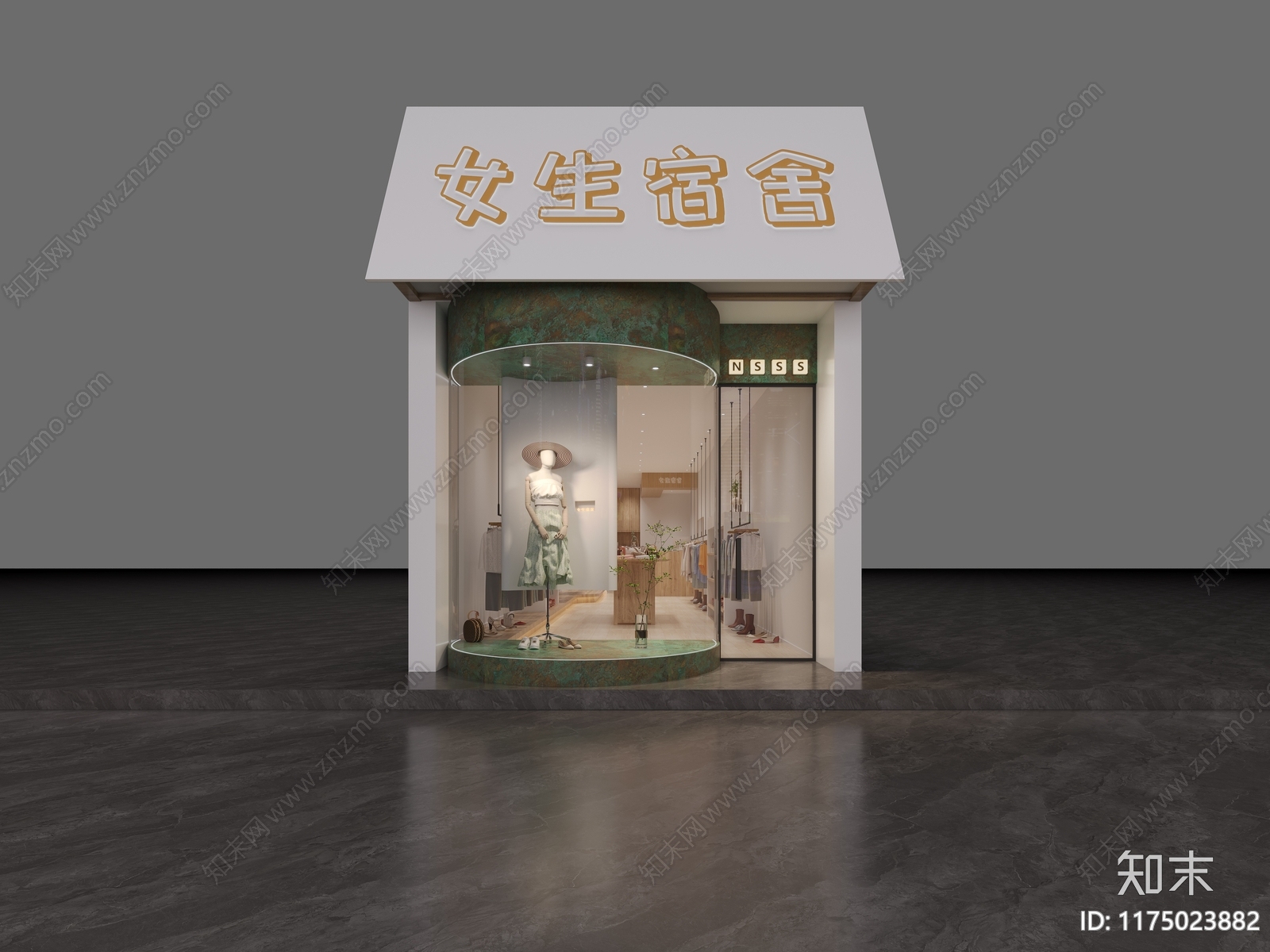 现代服装店3D模型下载【ID:1175023882】