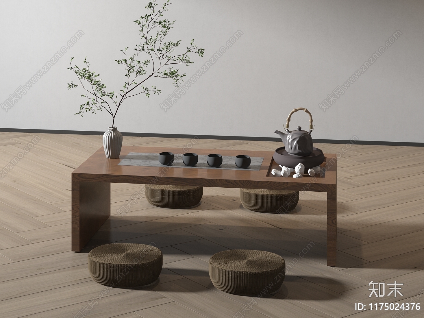 新中式中式茶桌椅3D模型下载【ID:1175024376】