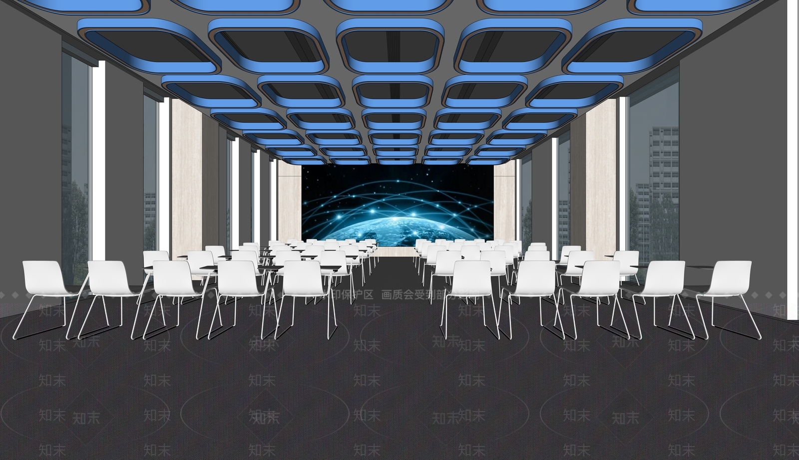 现代会议室SU模型下载【ID:1175027396】