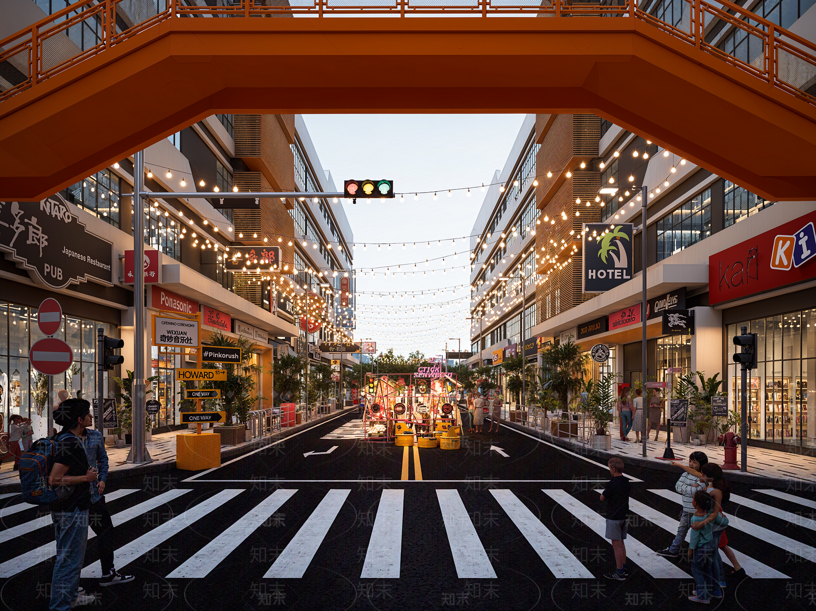 现代商业街3D模型下载【ID:1175029100】