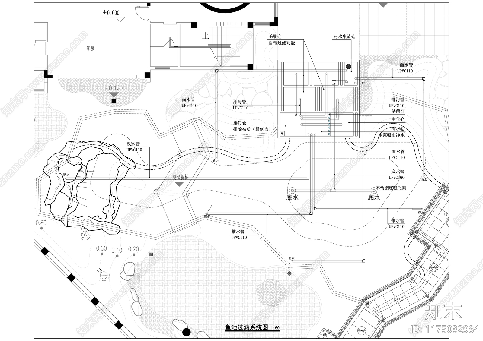 新中式禅意庭院cad施工图下载【ID:1175032984】