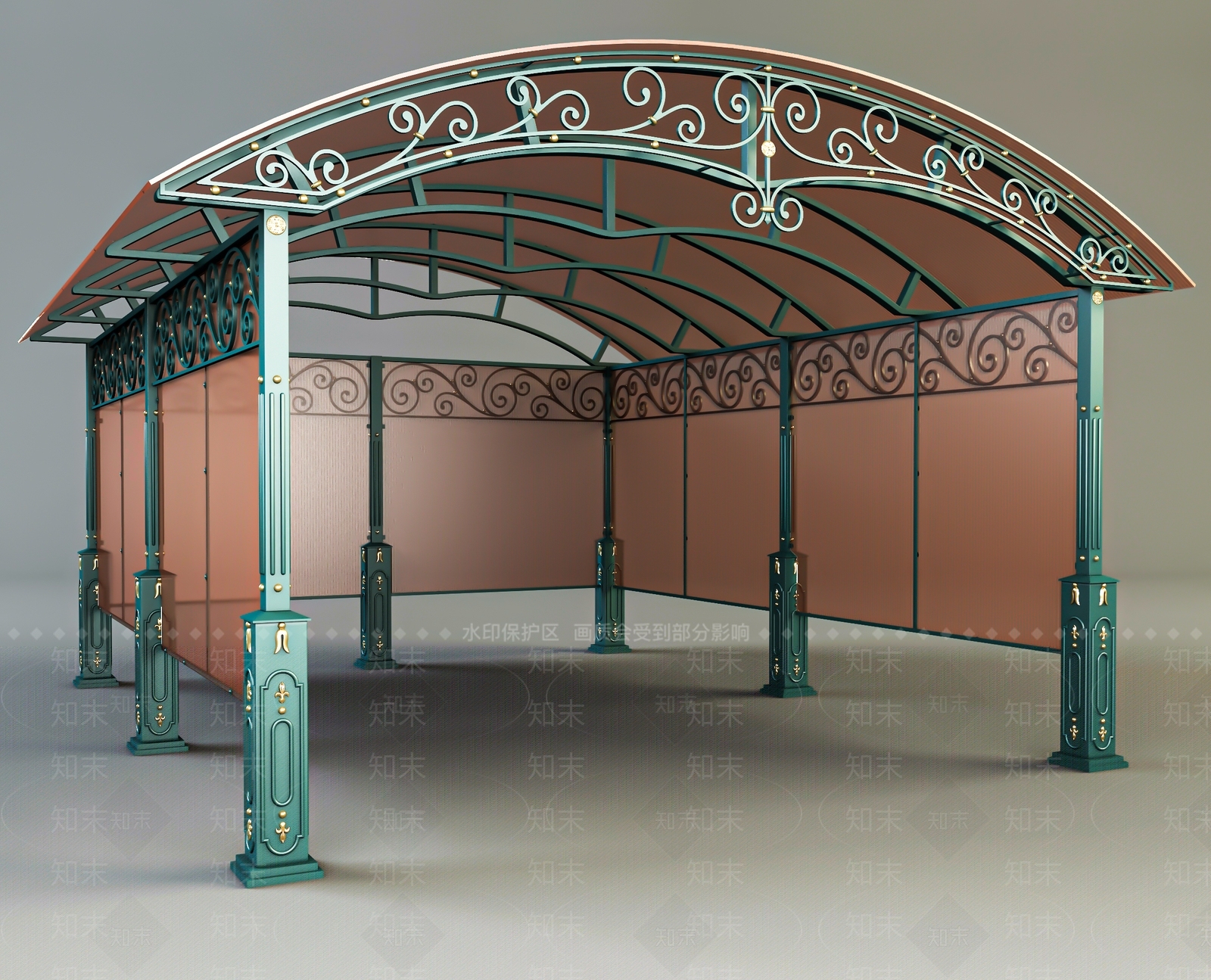 美式简欧廊架SU模型下载【ID:1175034869】