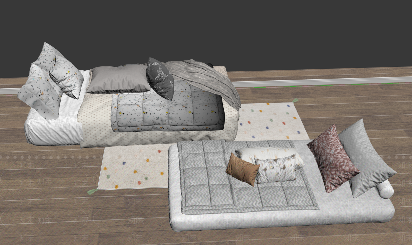 现代儿童床SU模型下载【ID:1175037439】