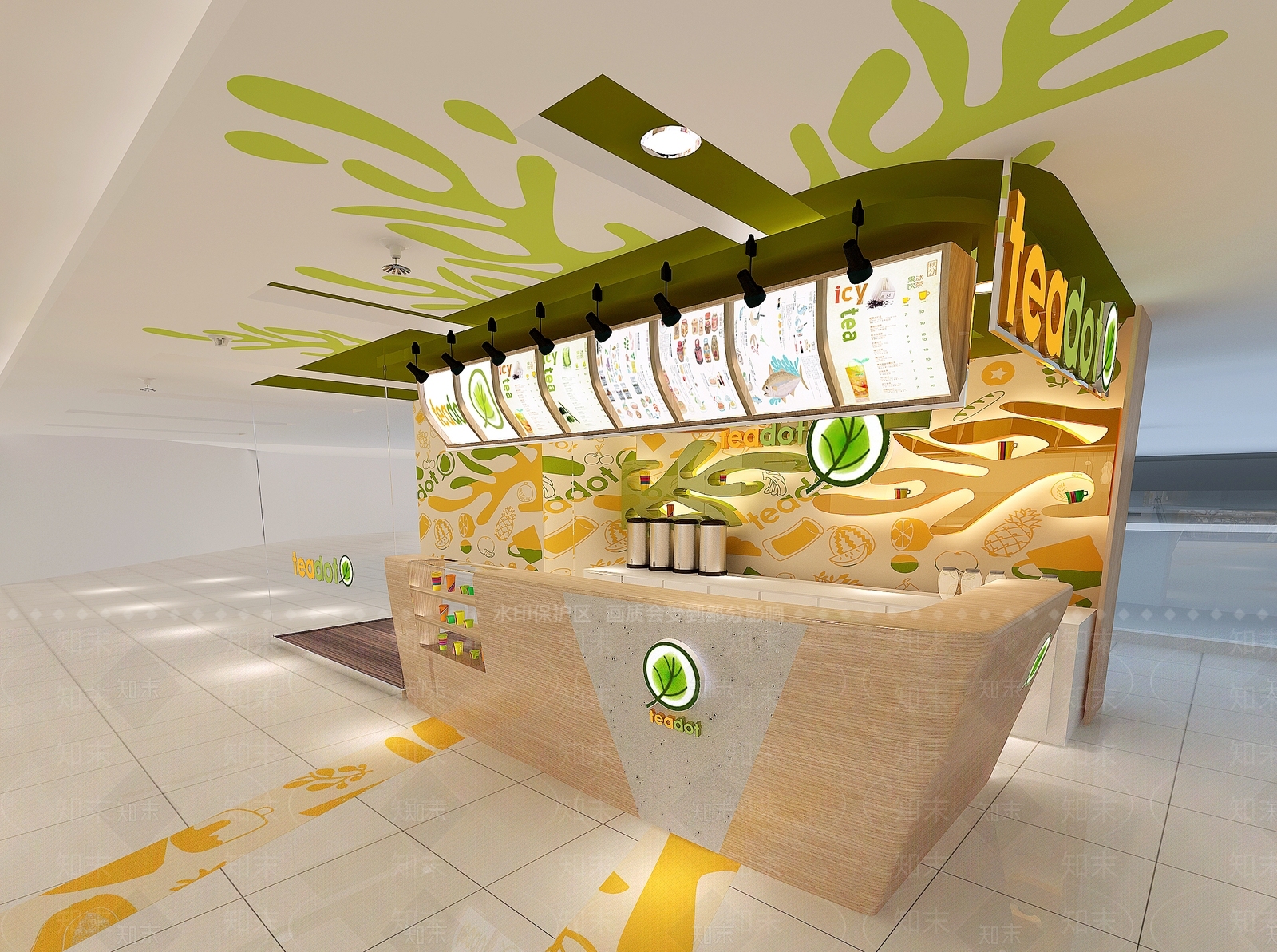 现代奶茶店3D模型下载【ID:1175038376】