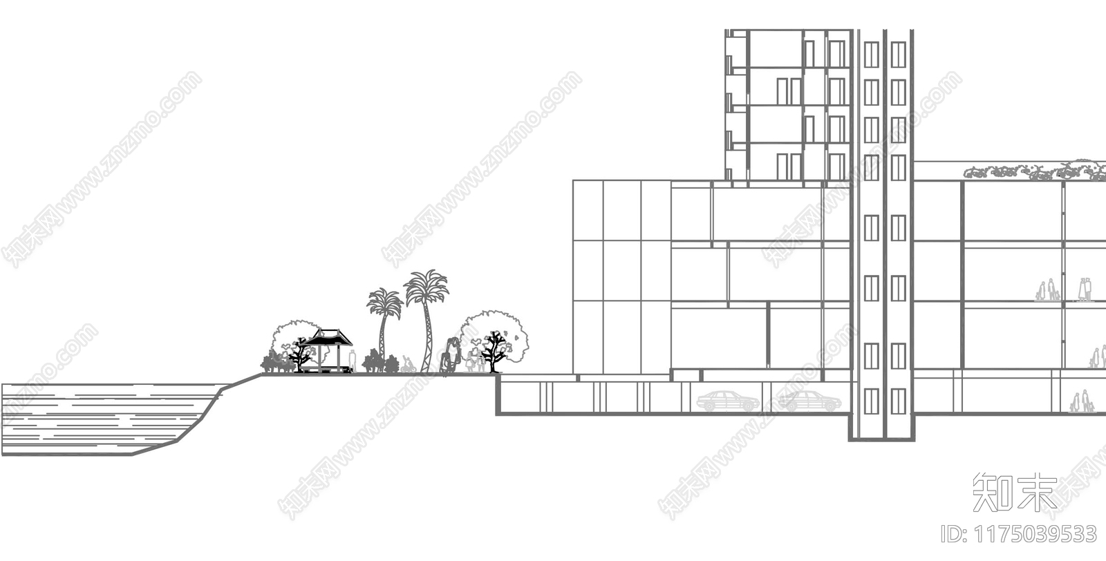 现代庭院cad施工图下载【ID:1175039533】