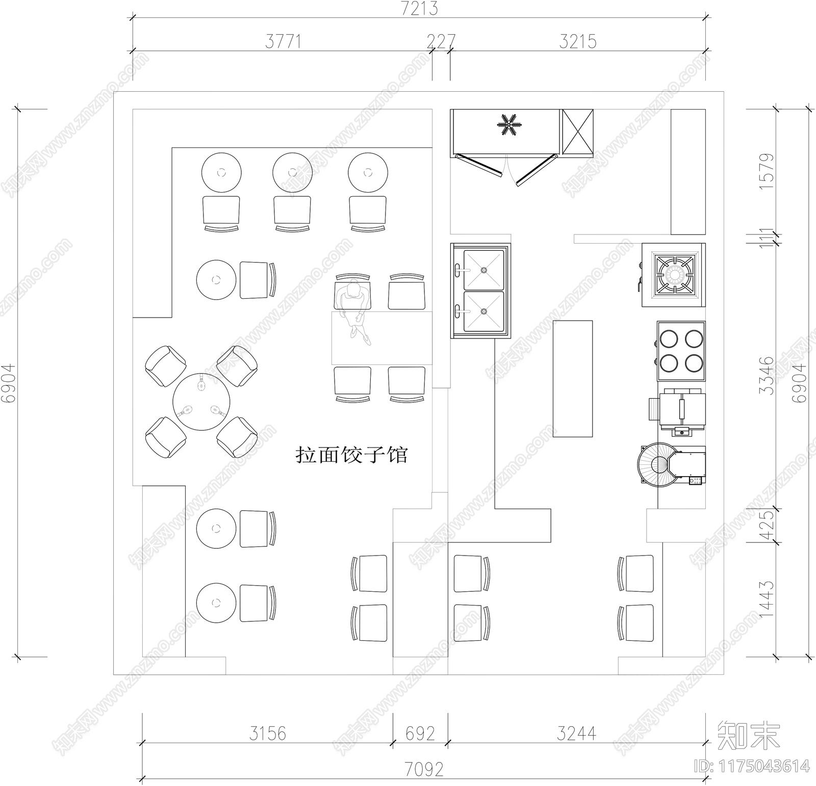 现代其他餐饮空间cad施工图下载【ID:1175043614】