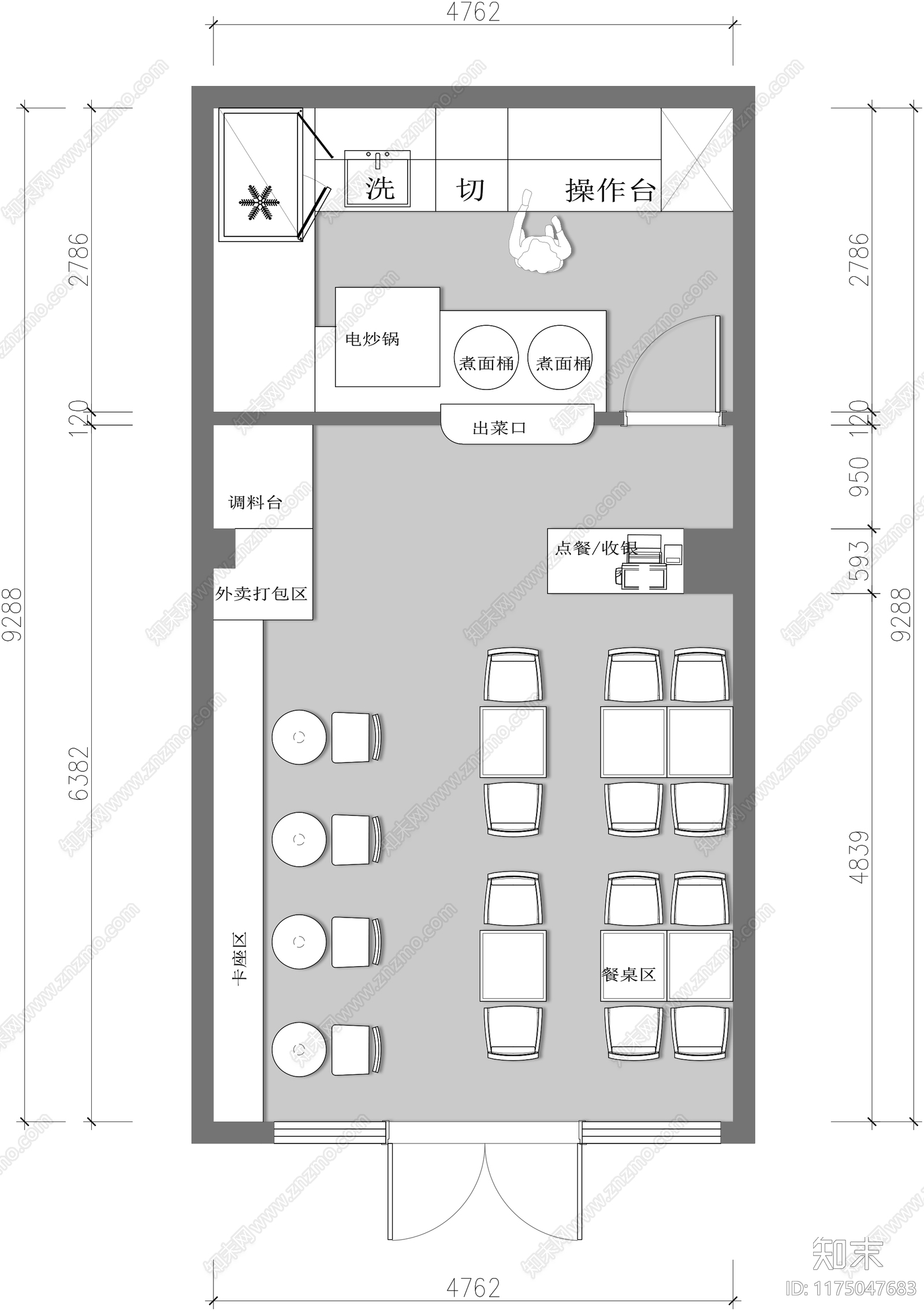 现代其他餐饮空间cad施工图下载【ID:1175047683】