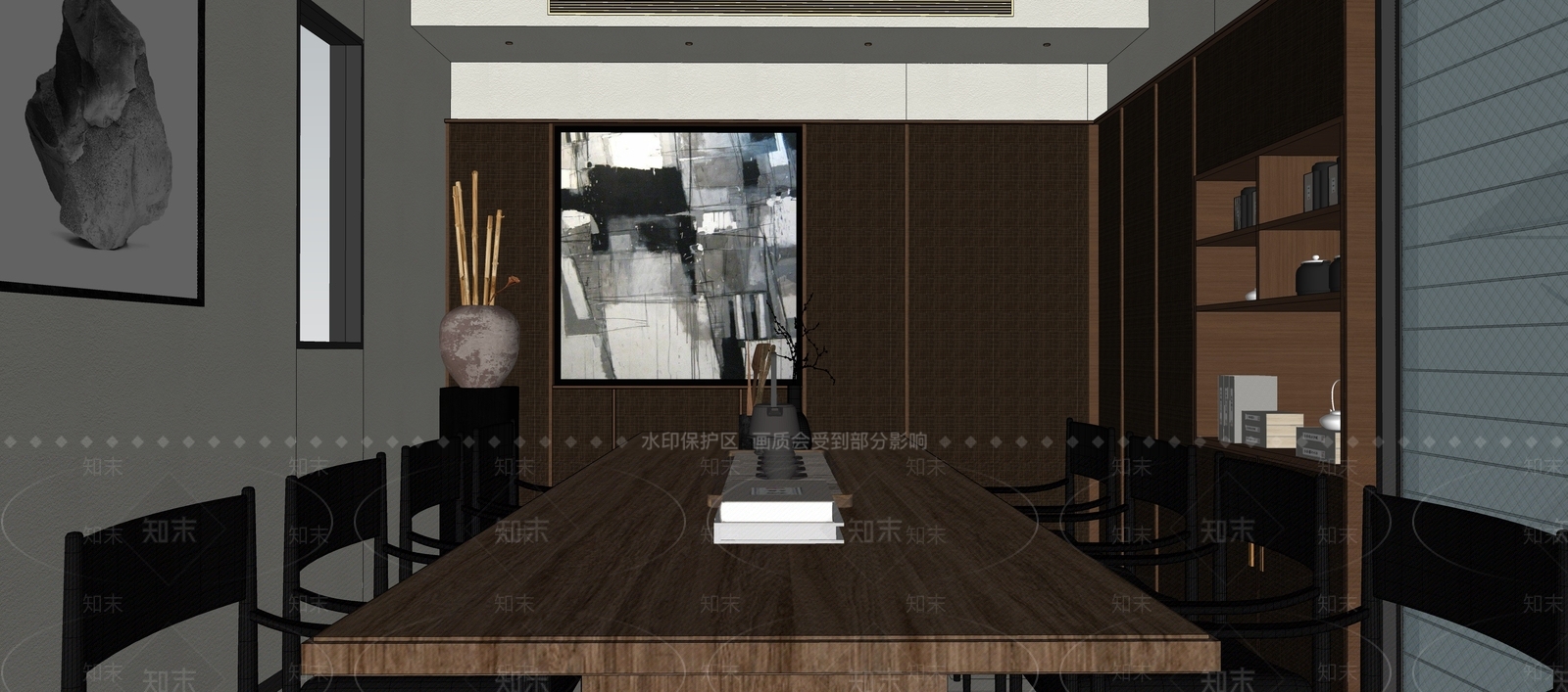 现代新中式茶室SU模型下载【ID:1175052828】