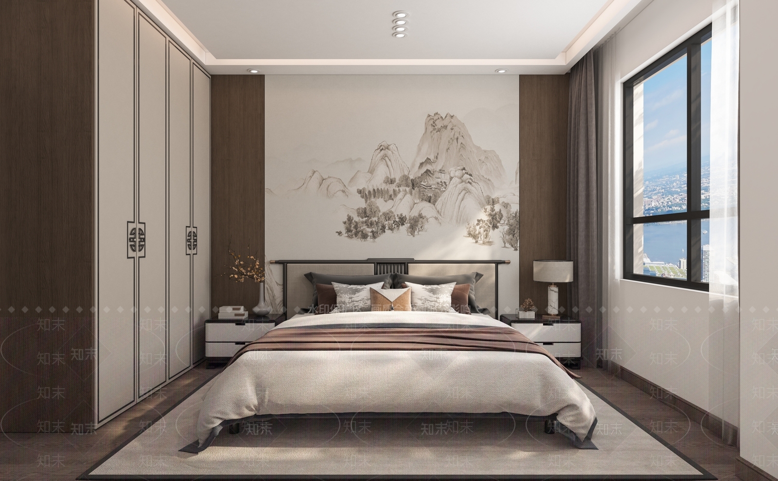 新中式经理办公室3D模型下载【ID:1214801419】