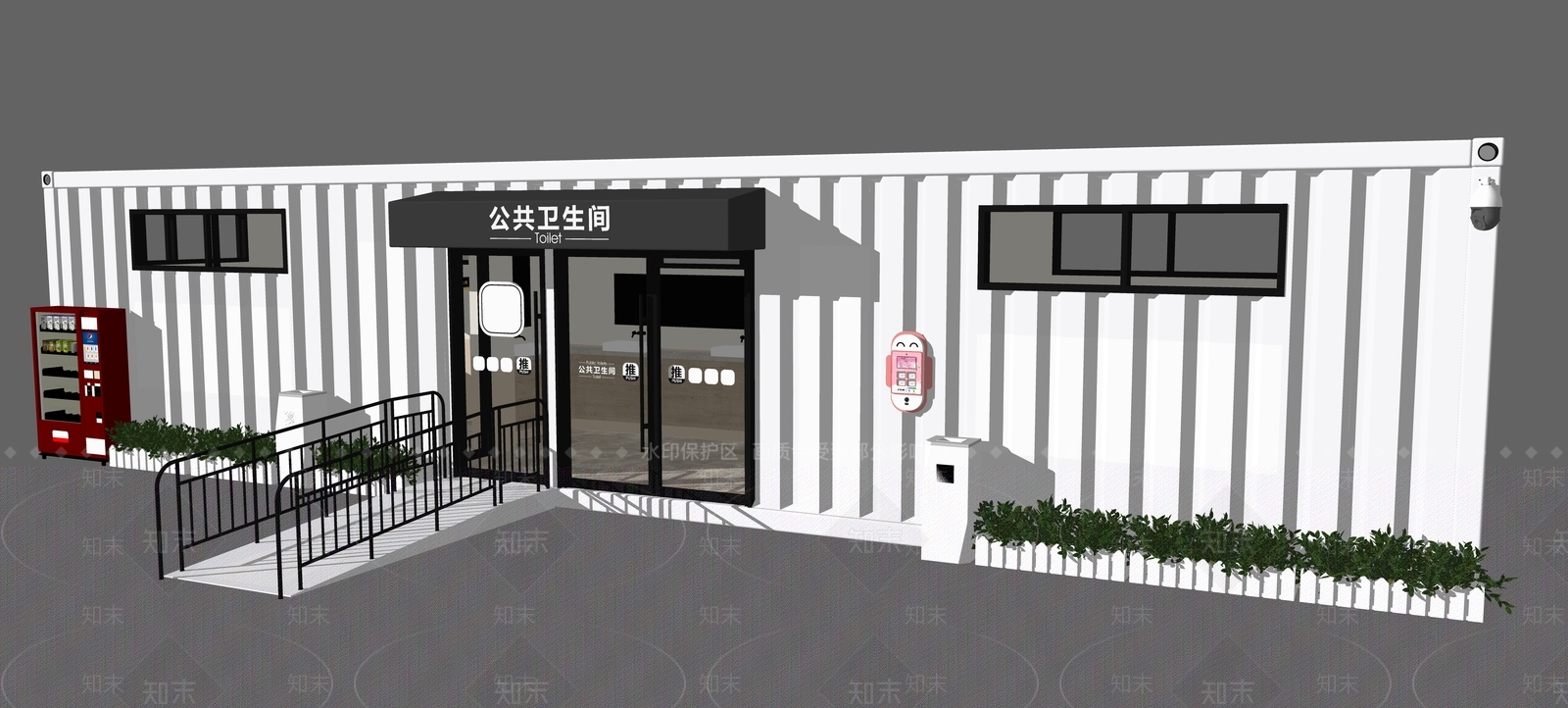 现代公共卫生间SU模型下载【ID:1175061281】