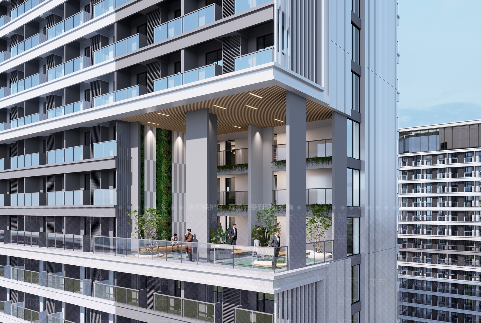 现代学校建筑SU模型下载【ID:1175068523】