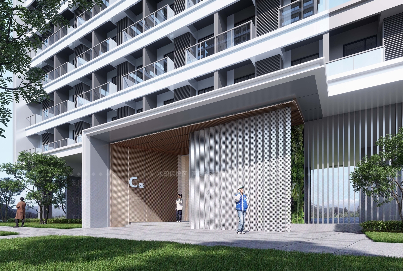 现代学校建筑SU模型下载【ID:1175068523】