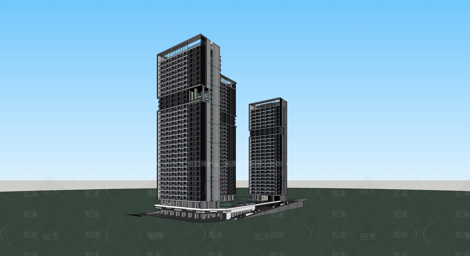 现代学校建筑SU模型下载【ID:1175068523】