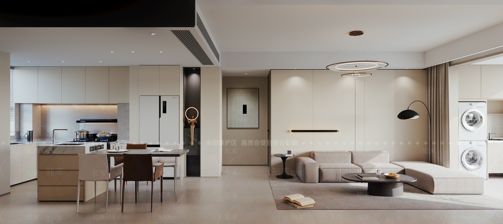 现代开放式厨房3D模型下载【ID:1214801681】