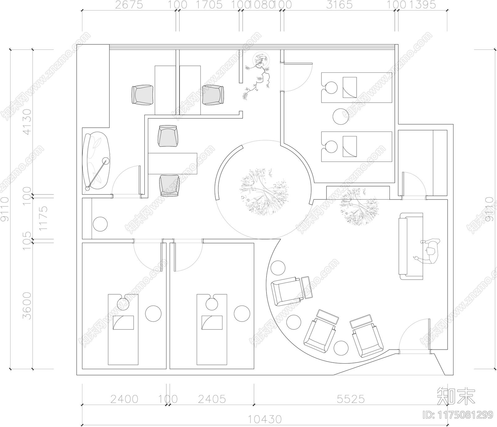 现代美容院cad施工图下载【ID:1175081299】